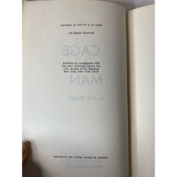 Cage A Man by F.M. Busby - Vintage Science Fiction w Dust Jacket BCE 1973 - Picture 9 of 9